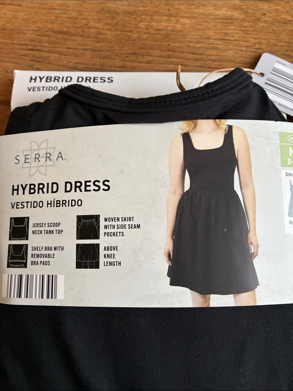 Serra Hybrid Dress — Black Scoop Neck Tank Dress medium POCKETS!